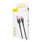 Preview: Baseus Cafule USB/USB-Type-C Ladekabel/Datenkabel Nylon geflochten - QC3.0 2A - schwarz/rot (3M)