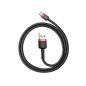 Preview: Baseus Cafule USB / Micro-USB Ladekabel/Datenkabel Nylon geflochten - QC3.0 2.4A - schwarz/rot (0,5M)