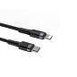 Preview: Baseus Cafule Lightning - USB TypeC Ladekabel/Datenkabel für iPhone / iPad / Airpods Nylon geflochten 18W QC3.0 schwarz-grau (1M)