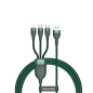 Preview: Baseus 3in1 USB - Lightning / USB Typ-C / Micro-USB - Ladekabel/Datenkabel Nylon geflochten - 5A, 480 Mbit/s, 40W - grün (1,2M)