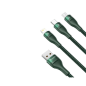 Preview: Baseus 3in1 USB - Lightning / USB Typ-C / Micro-USB - Ladekabel/Datenkabel Nylon geflochten - 5A, 480 Mbit/s, 40W - grün (1,2M)