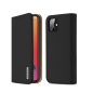 Preview: Dux Ducis Wish Series Echt Leder Flip Wallet für Apple iPhone 12 mini, schwarz