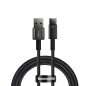 Preview: Baseus Tungsten Lade-/Datenkabel USB - USB Typ C 66 W (11V/6A) Quick Charge AFC FCP SCP schwarz (2m)