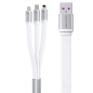 Preview: WK Design 3in1 Daten-/Ladekabel für schnelles Laden - USB Typ C / Lightning / Micro-USB 6A weiß Preview: WK Design 3in1 Daten-/Ladekabel für schnelles Laden - USB Typ C / Lightning / Micro-USB 6A weiß