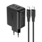 Preview: Acefast 2in1 Ladegerät 2 x USB Type-C / USB 65W, PD, QC 3.0, AFC, FCP (inkl. Kabel) schwarz Preview: Acefast 2in1 Ladegerät 2 x USB Type-C / USB 65W, PD, QC 3.0, AFC, FCP (inkl. Kabel) schwarz