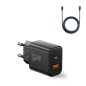 Preview: Joyroom JR-TCF05 20W USB-A + USB-C Dual Ladegerät + USB-C zu USB-C Kabel, schwarz (JR-TCF05) Preview: Joyroom JR-TCF05 20W USB-A + USB-C Dual Ladegerät + USB-C zu USB-C Kabel, schwarz (JR-TCF05)