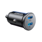 Preview: Joyroom 30W 2x USB-C Mini-KFZ-Ladegerät Metall Design, schwarz (JR-CCN06)