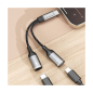 Preview: Dudao L13C+ 2in1 USB-C Splitter-Adapter, grau Preview: Dudao L13C+ 2in1 USB-C Splitter-Adapter, grau