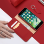 Preview: Dux Ducis Wish Series Echt Leder Flip Wallet Tasche Schutz-Hülle Cover für iPhone Xs Max rot