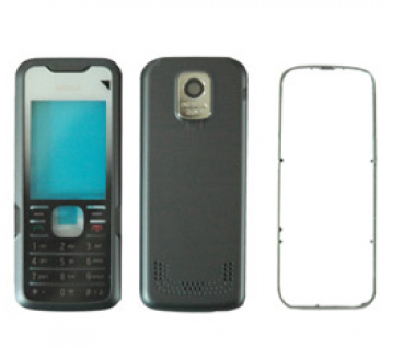 Nokia 7210 Slide Cover + Akkudeckel + Rahmen schwarz/blau (7210s)
