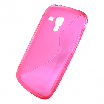 Silikonhülle S-Line für Samsung Galaxy S Duos 2 S7582, S7562 rosa/transparent
