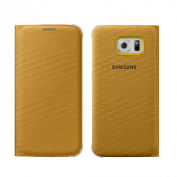 Samsung EF-WG920BY Textil Flip Tasche für Galaxy S6 G920F gelb