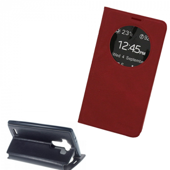 G-pery Flip-Tasche mit Sichtfenster - Magnet Serie für LG G4 Stylus rot