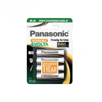 Panasonic Rechargeable Evolta Mignon AA NiMH 2450mAh, Batterie 4er-Pack