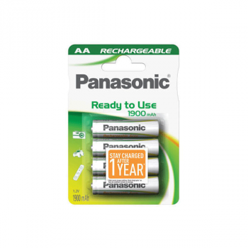 Panasonic Rechargeable Ready to Use Mignon AA NiMH 1900mAh, Batterie 4er-Pack
