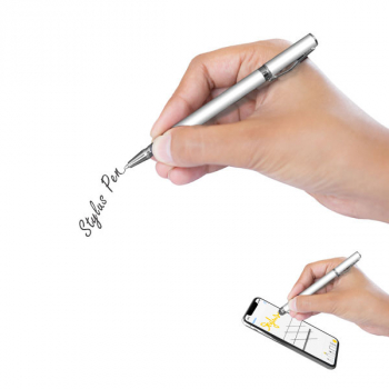 Muvit Touchscreen-Stift Stylus Pen 2in1 Model-03 silber