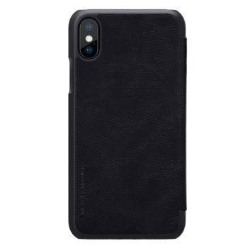 Nillkin Qin Leder Flip-Tasche mit Kartenfach für iPhone Xs / X schwarz