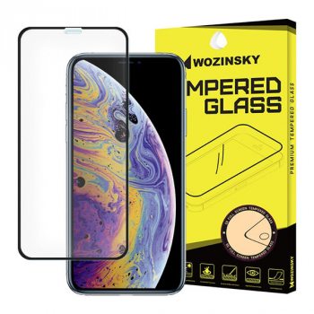 Wozinsky PRO+ Displayschutz Glas 5D Full Glue mit Rahmen (case friendly) für iPhone Xs/X / iPhone 11 Pro schwarz