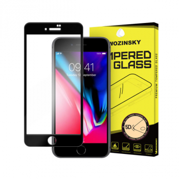 Wozinsky PRO+ Displayschutz Glas (5D Full Glue) mit Rahmen (case friendly) für iPhone 8 / iPhone 7 / iPhone SE (2020, 2022) schwarz