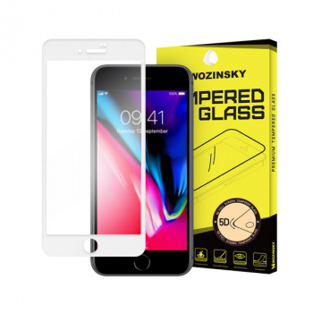 Wozinsky PRO+ Displayschutz Glas 5D Full Glue mit Rahmen (case friendly) für iPhone 8 / iPhone 7 weiß