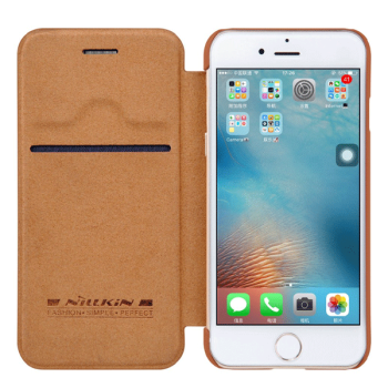Nillkin Qin Leder Flip-Tasche mit Kartenfach Schutz Hülle für iPhone X / Xs braun