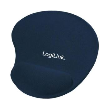 LogiLink Mauspad mit Silikon Gel Handauflage, blau