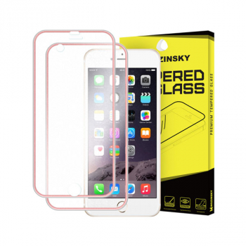 Wozinsky (5D) Vor und Rückseite Displayschutzglas mit Alurahmen für Apple iPhone 6S/6 rosa