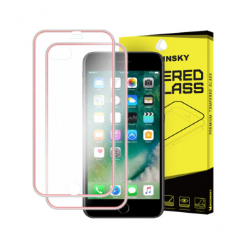 Wozinsky (5D) Vor und Rückseite Displayschutzglas mit Alurahmen für Apple iPhone 7 PLUS/8 PLUS rosa