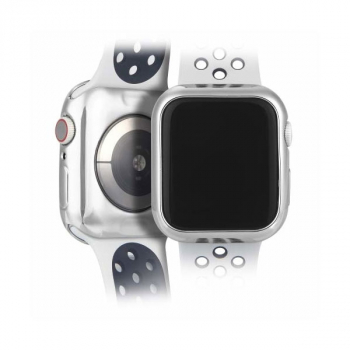 DUX DUCIS 2x Silikon TPU Schutzhülle für Apple Watch 4 44mm silber und transparent
