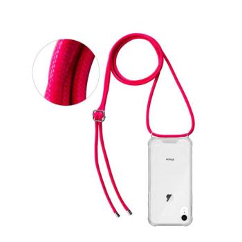 "OKKES" "Kordon" Schnur/Kette TPU Silikon-Tasche Schutz-Hülle Cover für iPhone XR, pink