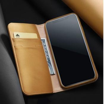 Dux Ducis Wish Series Echt Leder Flip Wallet Tasche Schutz-Hülle Cover für iPhone Xs Max braun