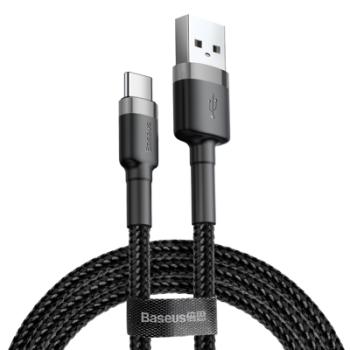 Baseus Cafule USB / Type-C Ladekabel/Datenkabel Nylon geflochten - QC3.0 1,5A - schwarz/grau (1M)