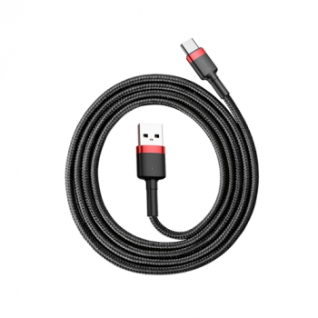Baseus Cafule Cable durabel Kabel mit Nylon geflochtenes Ladekabel USB / USB-C QC3.0 3A 1M schwarz/rot