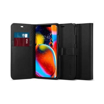 Spigen Flip Book Cover Tasche Schutz-Hülle Case Wallet S für iPhone 11 Pro Max schwarz (075CS27149)