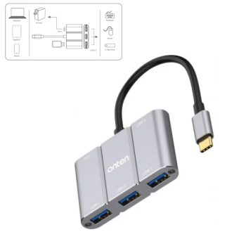 ONTEN OTG USB-C / Type-C - 4 x USB Port Hub