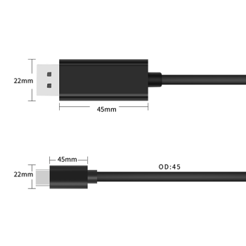 Onten Type-C zu DP Kabel  Displayport-Adapter 1.8m (OTN-9538)
