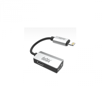 Durata 2-1 Adapter Ladefunktion + Headset Anschluss Kabel (Lightning + Lightning) für iPhone / iPad