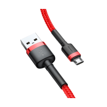 Baseus  USB / Micro-USB Datenkabel/Ladekabel, Nylon Geflochten QC3.0, 2.4A rot (1M)