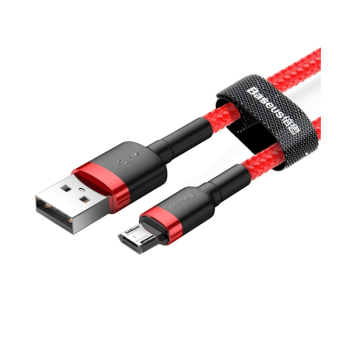 Baseus  USB / Micro-USB Datenkabel/Ladekabel, Nylon Geflochten QC3.0, 2.4A rot (1M)