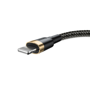 Baseus Lightning Datenkabel/Ladekabel für iPhone/iPad/Airpods Nylon Geflochten schwarz/gold(1m)