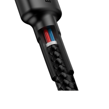 Baseus Cafule Cable durabel Kabel mit Nylon geflochtenes Ladekabel USB-C PD / USB-C - PD PD2.0 60W 20V 3A QC3.0 - schwarz-grau (1M)