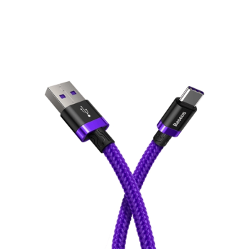Baseus USB / USB-C Ladekabel/Datenkabel Nylon geflochten SuperCharge 40W 3.0 QC3.0 violett (2M)
