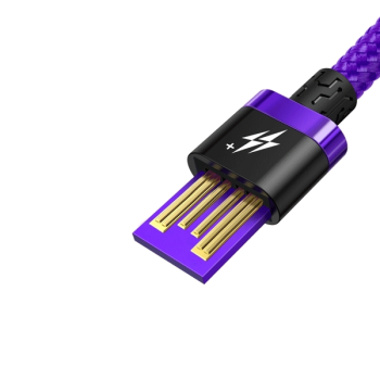 Baseus USB / USB-C Ladekabel/Datenkabel Nylon geflochten SuperCharge 40W 3.0 QC3.0 violett (2M)