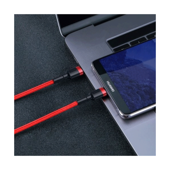 Baseus Cafule Ladekabel/Datenkabel Nylon geflochtenes USB-C PD PD2.0 60W 20V 3A QC3.0 rot (1M)