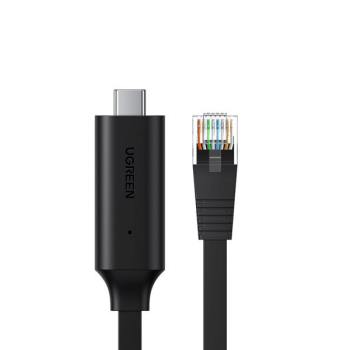 Ugreen USB Typ C - RJ45 Konsole Flachkabel schwarz  ( 1,5 m)