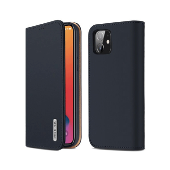 Dux Ducis Wish Series Echt Leder Flip Wallet für Apple iPhone 12 /12 Pro, blau