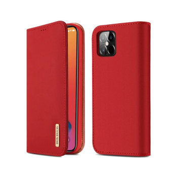 Dux Ducis Wish Series Echt Leder Flip Wallet für Apple iPhone 12 Pro Max, rot