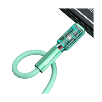 Baseus Premium- Silica Gel - USB/Lightning Ladekabel/Datenkabel - 2,4  480 Mbit / s -  grün (1M)