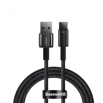 Baseus Tungsten Gold Lade-/Datenkabel USB-A zu USB-C 480Mb/s 100W 2m, schwarz (CAWJ000101)