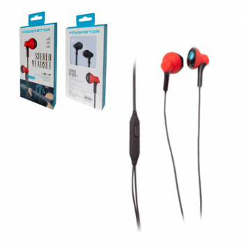 Powerstar® HD-01 In Ear Stereo Headset mit Mikrofon - Premium Sound - Red